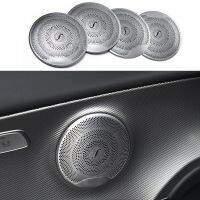 New 4 Pcs Car Door Audio Speaker Decor Cover Loudspeaker 3D Trim For Mercedes Benz S205 W213 W205 C253 X253 GLC Accessories