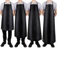 Waterproof And Oil-proof Leather Apron PU Bib Kitchen Men and Womens Household Dirt-Resistant Work Clothes For Slaughter Aprons