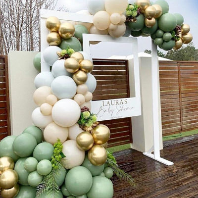 152Pcs Olive Green Balloons Set Retro Bean Paste Green Garland Arch Kit Birthday Anniversaire Valentine Party Wedding Decoration