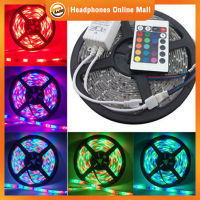 แถบไฟสีสันสดใสยาว5เมตรโคมไฟ LED แบบ SMD Rgb 12V 2835ติดเองกันน้ำพร้อมอะแดปเตอร์รีโมทคอนโทรล