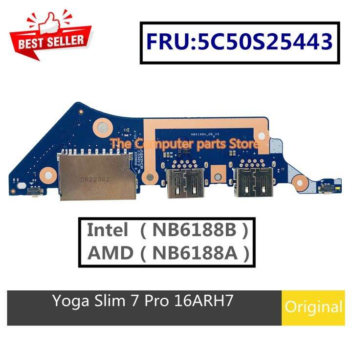 original-for-lenovo-yoga-slim-7-pro-16arh7-slim-7-16arh7-laptop-power-botton-switch-usb-sd-card-reader-io-board-nb6188b-nb6188a