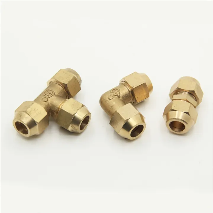 Flared copper pipe fittings Tube OD 6/8/10/12/14/16/19mm Brass