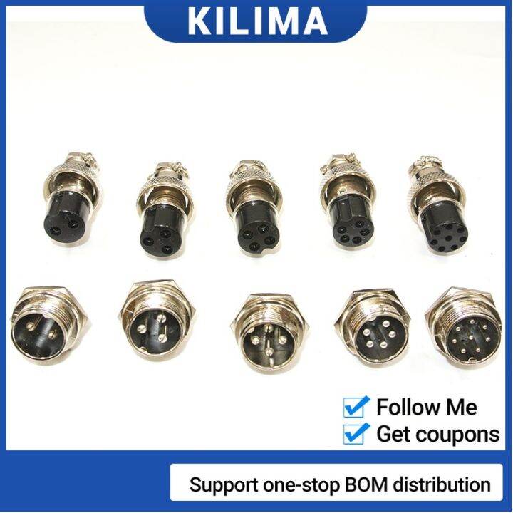 Set Gx Pin Male Female Diameter Mm Wire Panel Connector Gx Circular Connector