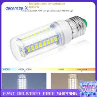 DECORATE X ลูกปัด24-72light หลอดไฟข้าวโพด LED ฐานสกรู E27 อลูมิเนียมอลูมินัม หลอดไฟเทียน LED โคมไฟระย้าบ้าน สว่างมากเป็นพิเศษ โคมไฟทรงข้าวโพด ของตกแต่งบ้าน