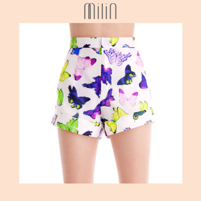 [MILIN] Butterfly digital print  shorts กางเกงขาสั้นพิมพ์ลายผีเสื้อ Aponi shorts / Black , White