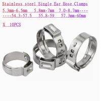 5-10 buah/lot klem selang 5.3mm hingga 60mm cincin penjepit cincs untuk segel tanpa langkah telinga tunggal 5.8-60mm 304 klem selang baja tahan karat