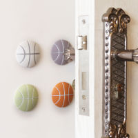 【2023】1PCS Door Stick Golf Volleyball Basketball Styling Rubber Fender Handle Door Lock Pad Protection 3d Wall Stickers