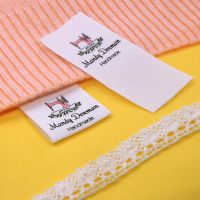 Custom Sewing label  Fold  Custom Clothing Labels - Fabric Name Tags  Logo or Text   Cotton Ribbon  Custom Design (FR108) Labels