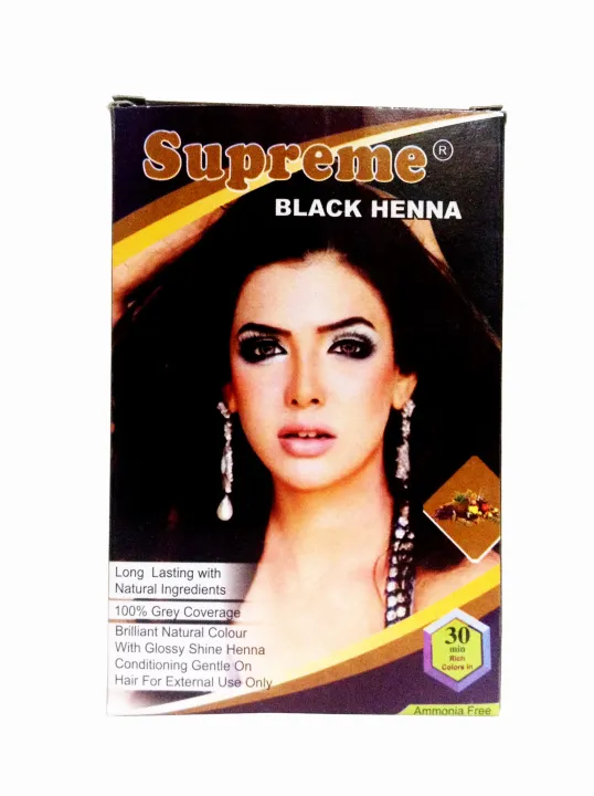 Supreme Henna Black Henna Hair Dye 6 Sachets in a Box 60g {Made in