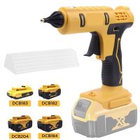 ปืนกาวร้อนปืนกาวไร้สายขนาดเต็มสำหรับ DeWalt 20V ไอออนพร้อมแท่งกาว0.43 "20ชิ้นหัวฉีดทองแดงหุ้มฉนวน