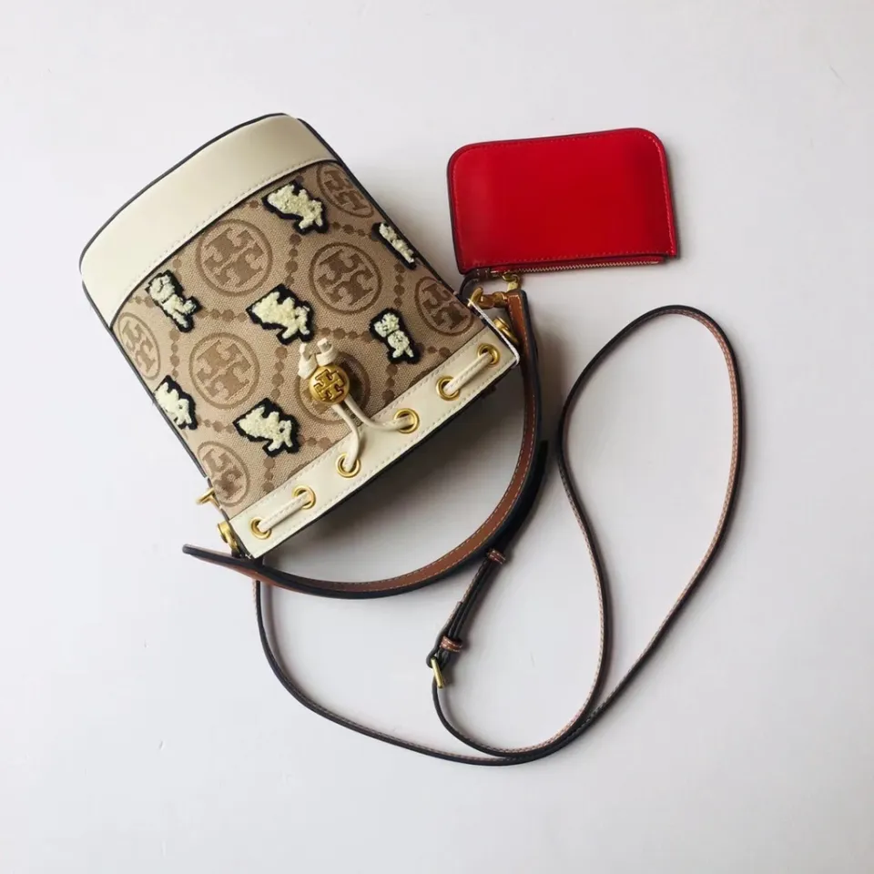 Mini T Monogram Embroidered Rabbit Bucket Bag: Women's Handbags