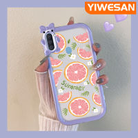 YIWESAN เคส M01s A10s M11 A11ลายการ์ตูนน่ารักสีชมพูฤดูร้อนมะนาวสีสันสดใสเคสโทรศัพท์โปร่งใสเคสกันกระแทกกันกระแทกเลนส์กล้องถ่ายรูปสัตว์ประหลาดตัวเล็กๆ