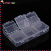 {Questionno} ใหม่ Mini Portable Empty Braille 6 Cells Pill Medicine Drug Storage Case Box