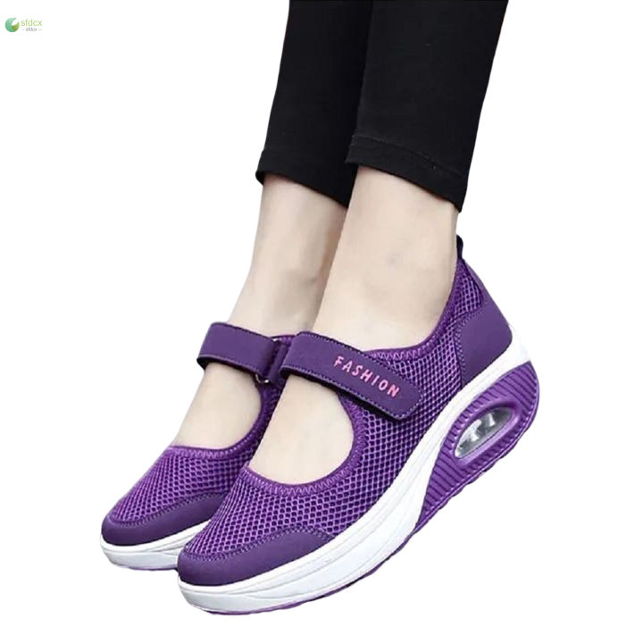 รองเท้ากีฬากันลื่นรองเท้าพยาบาลสบายของผู้หญิงเหมาะสำหรับการตั้งแคมป์ในร่มการเดิน-sfdcx