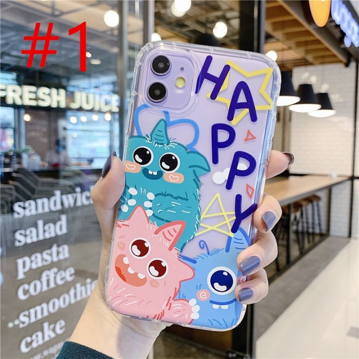 เคสโทรศัพท์รูปอสูรกายมีความสุขน่ารักสำหรับ-redmi-note-12-pro-plus-12s-11s-10-9-8-7-redmi-12c-12-10c-9t-9-9a-9c-8a-ใส7a-เคสนิ่มกันตก