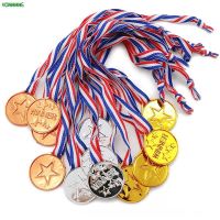 【CW】◕☎  1pc/6pcs/12pcs Kids Children Gold Plastic Winners Medals Day Prize Awards Fun Favor