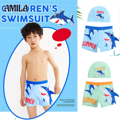 กางเกงว่ายน้ำเด็ก AMILA Ins การ์ตูนอายุ2-10ปีกางเกงว่ายน้ำกางเกงว่ายน้ำสำหรับเด็กชายชุดหมวกว่ายน้ำว่ายน้ำ