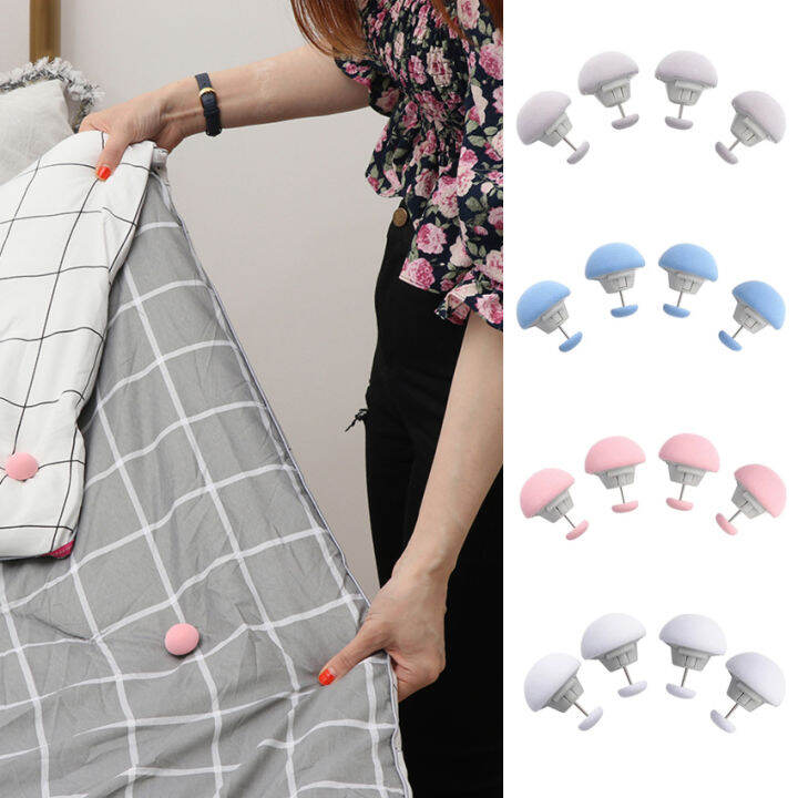 ที่หนีบผ้าปูที่นอนทรงเห็ดผ้านวมที่ใส่ผ้ามาการองกันลื่น-ที่หนีบผ้าห่มหนึ่งกุญแจสำหรับปลดล็อคล็อคผ้าคลุมผ้าห่มป้องกันการวิ่ง