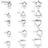 Lychee Life 24pcslot Stainless Steel Geometry Round Square Polymer Clay Cutter Designer DIY Ceramic Pottery Clay Tools Craft