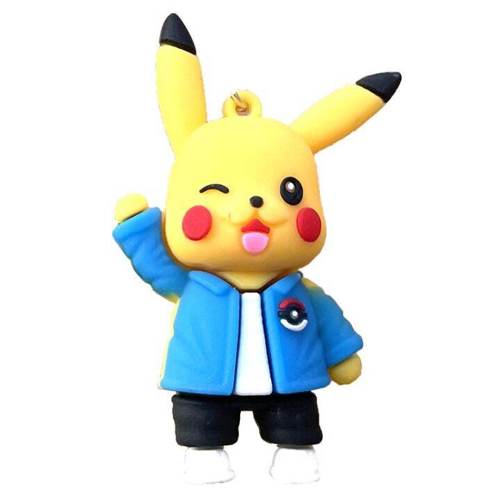 pokemon-pikachu-keychains-figures-cartoon-silicone-pendant-pok-mon-anime-decorations-model-toys-dolls-child-birthday-gift-key-chains