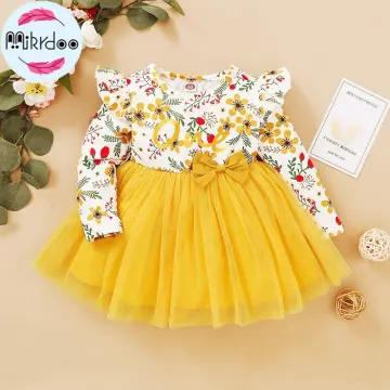 Buy Casa Ninos Yellow Double Layered Dress For Girls for Girls  (0Month-1Years) Online in India, Shop at FirstCry.com - 13701812