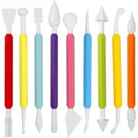 9Piece Fondant Modeling Tools Set Paste, Cake Marshmallow Sculpting Tools Set Fondant Tools Decorating Tools for Cake Decorating