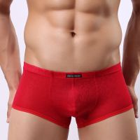 [COD] Mens underwear Mesh anti-bacterial boxer ultra-thin jacquard lace rib wholesale men