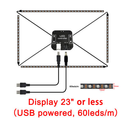 DIY Ambient Computer Monitor Desktop PC Screen Backlight Lighting RGB USB Addressable WS2812B Smart LED Strip 2M 3M 4M Full Kit