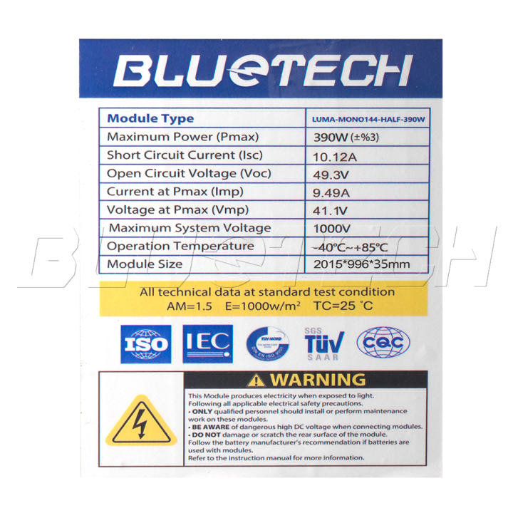 แผงโซล่าเซลล์-bluetech-mono-half-390w-144-cells-รุ่น-luma-mono144-half390w-โซล่าเซลล์-390วัตต์-แผงพลังงานแสงอาทิตย์-monocrystalline-solar-panel-390w-9bb-ประกันไฟออก-30ปี