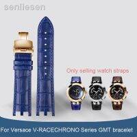 สายนาฬิกาข้อมือหนัง V-RACECHRONO ของแท้สำหรับซีรีส์ Versace GMT เตียงใหญ่เว้าอินเตอร์เฟซแบบนูนสายนาฬิกาหนังแท้22มม. จำนวน2023ชิ้น