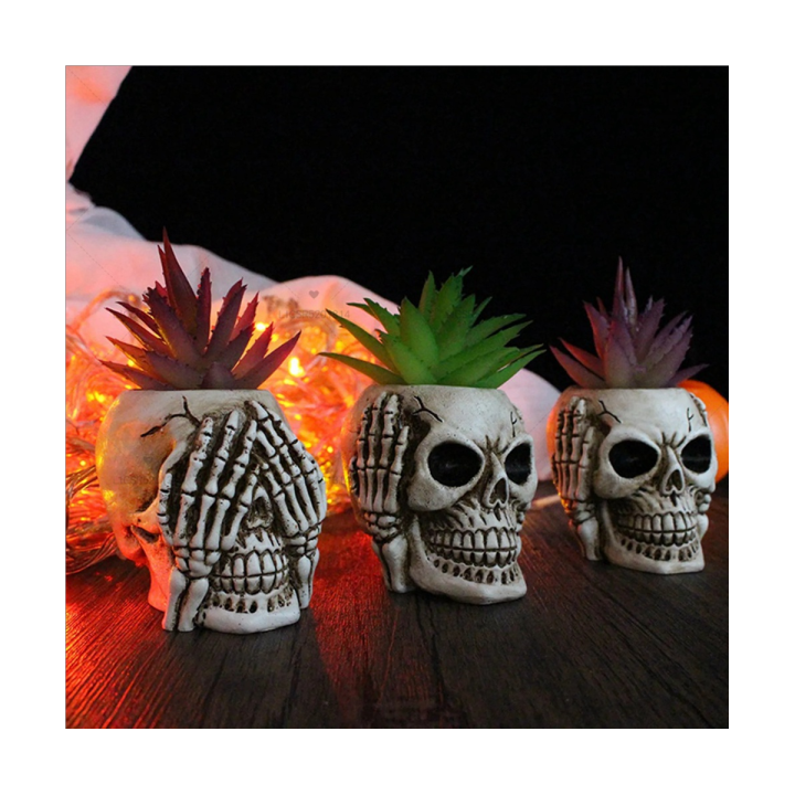 3pcs-skull-head-flower-pots-gothic-skeleton-planter-container-halloween-ornament