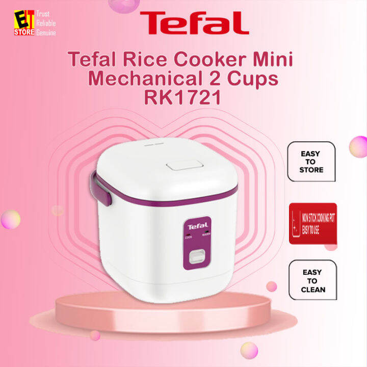 TEFAL MINI RICE COOKER 0.4L 2 CUPS, KEEP WARM, NONSTICK RK1721 Lazada