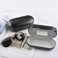 New Double Interlayer Metal Eyewear Case Built-in mirror Two Sets Metal Leather Glasses Storage Case Double Layer Mirror Box