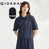 GIORDANO Women Polo Shirts Solid Color Comfort Waffle Polo Shirts Short Sleeve Simple Basic Fashion Casual Polo Shirts 18313701