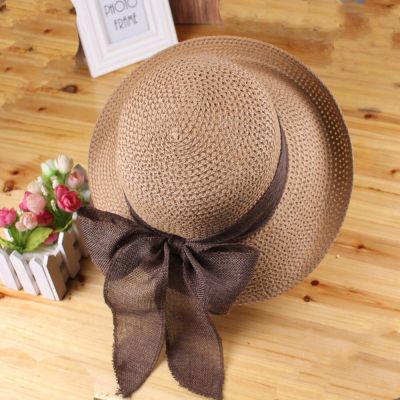 【CC】Womens Summer Hat Beach Outing Sun Hat Straw Hat Foldable Straw Hat Woman Travel Female Vacation UV Protection Visor Hat