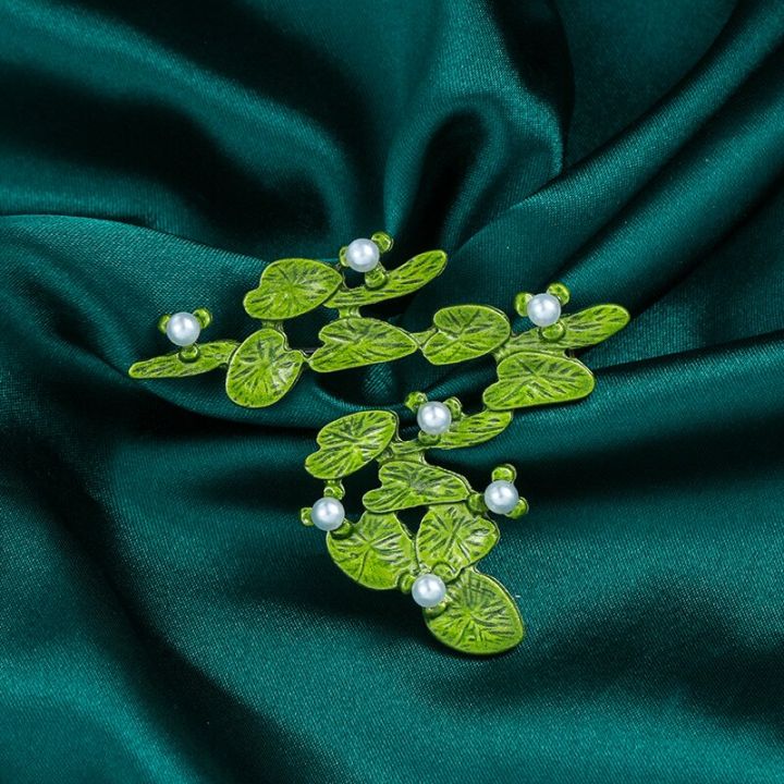 baiduqiandu-มาใหม่เอี่ยมเข็มเข็มกลัดรูปต้นไม้สีเขียวเคลือบสำหรับเสื้อผ้ากุลสตรีกระเป๋าแฟชั่นอัญมณีชุดคอสตูม