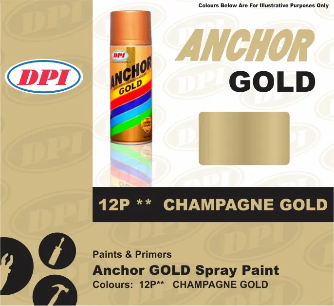 400 ML DPI GOLD Anchor Spray Paint [ Colours 12P** CHAMPAGNE GOLD