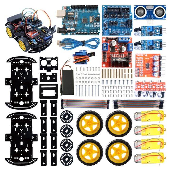 For UNO R3 Infrared Obstacle Avoidance Smart Car Set Tracking Obstacle ...