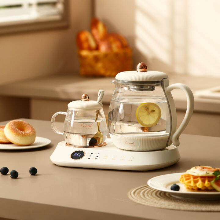 Home Appliance 1 Liter Pink Green Tea Maker Electric Glass Kettle With