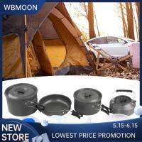 WBMOON กระทะ Panci Camping เซทเครื่องครัวตั้งแคมป์และกาต้มน้ำสำหรับกระเป๋าเป้ปีนเขาบ้าน