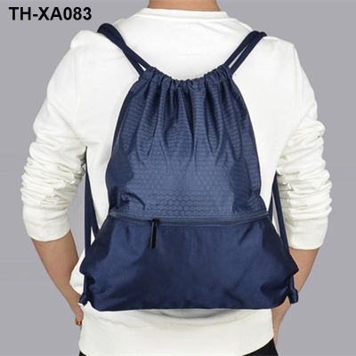 Large rope beam pocket draw string backpack outdoor waterproof shoulders backpack men and women sport basketball gym bag bag