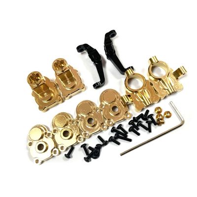 For FMS FCX24 Brass Front and Rear Portal Housing Set 1/24 RC Crawler Car Upgrades Parts Accessories