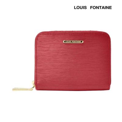 Louis Fontaine กระเป๋าสตางค์พับสั้นซิปรอบ รุ่น GEMS - สีแดง ( LFW0015 )