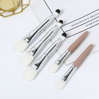 ஐ△✾ Wholesale mask brush brush paste BB segregation frost make-up brush fur double head with a spoon tongue powdery bottom mask brush