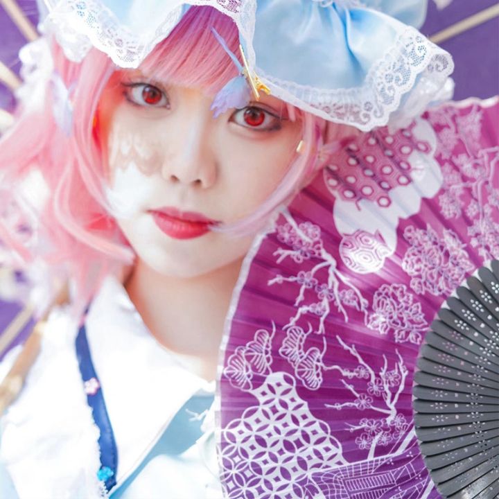 anime-touhou-project-aigyouji-yuyuko-cosplay-unisex-costume-silk-cloth-hand-fold-fan-halloween-party-dance-fans-prop