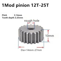 เฟืองตรงมีรูรับน้ำหนัก12T-25T หนา10มม. เดือยฟัน45เหล็กด้านบวกเกียร์ Cnc เกียร์มอเตอร์แร็คเกียร์