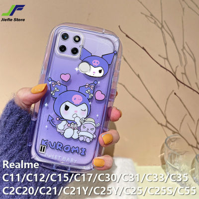 JieFie เคสโทรศัพท์เฮลโลคิตตี้น่ารักสำหรับ Realme C35 / C21Y / C25Y / C55 / C11 / C12 / C15 / C17 / C2 / C20 / C21 / C25 / C25S / C30 / C31/C33เคสโทรศัพท์ซองนุ่มกันกระแทกเคสคู่อบเชย Pochacco