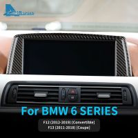 [Hot K] M6นำทางรถ BMW 6ซีรีส์ F06 F13 F12 2011-2018ม. ผ้าคลุมสติกเกอร์ไฟเบอร์คาร์บอนนำทางแบบสปอร์ต2ชิ้นอุปกรณ์ตกแต่งภายในแต่งรถ