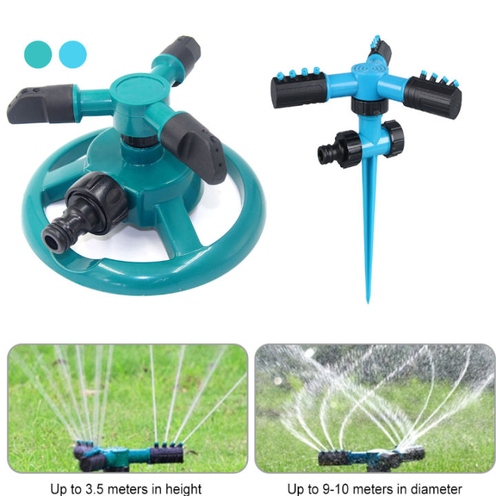 Rotary Garden Sprinkler Automatic Water 360 Degree 3 Arm Rotating Water ...