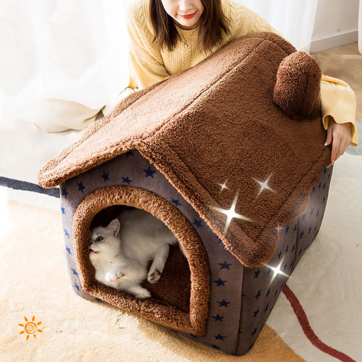 cat-bed-sleep-house-warm-cave-dog-kennel-amp-removable-cushion-pad-soft-indoor-enclosed-tent-huts-sofa-for-pet-cats-kittens-puppy